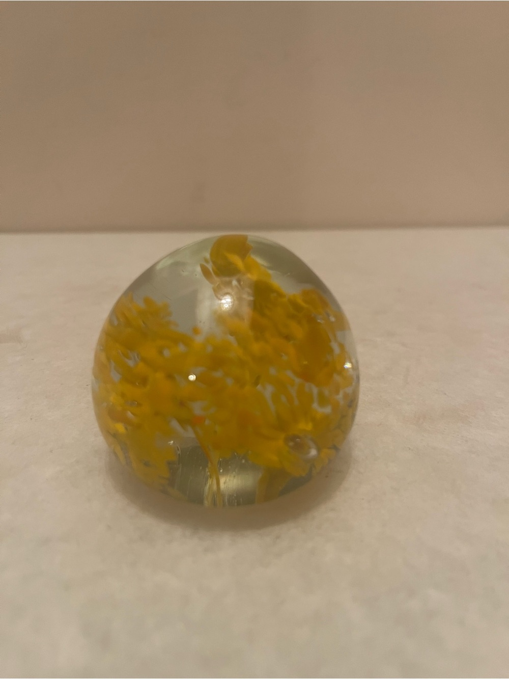 Vintage hand-blown art glass paperweight